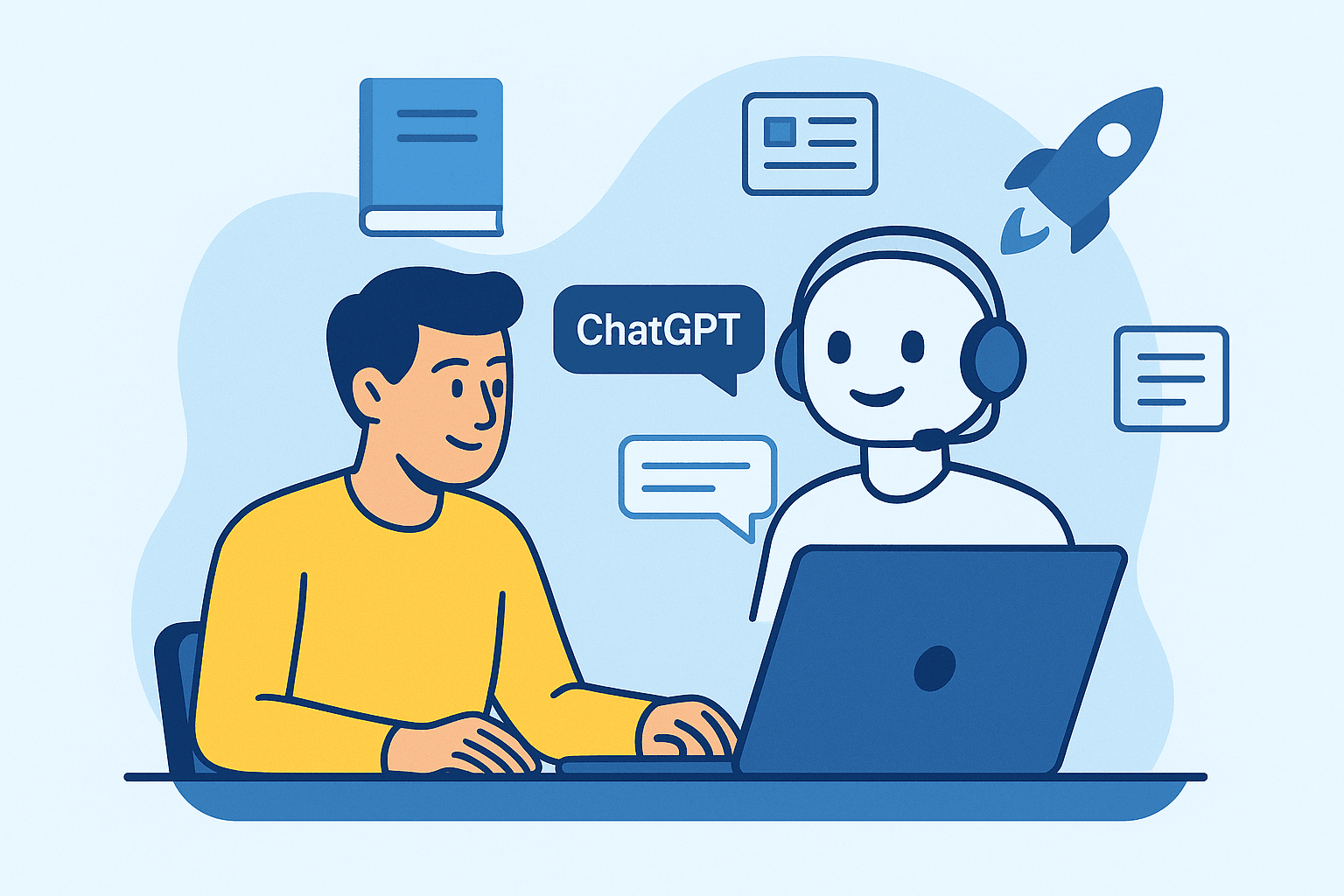 person using ChatGPT to learn faster