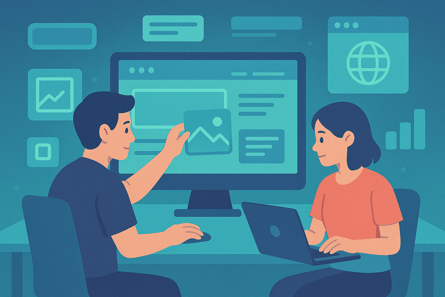 People building websites with the best website builders 2025