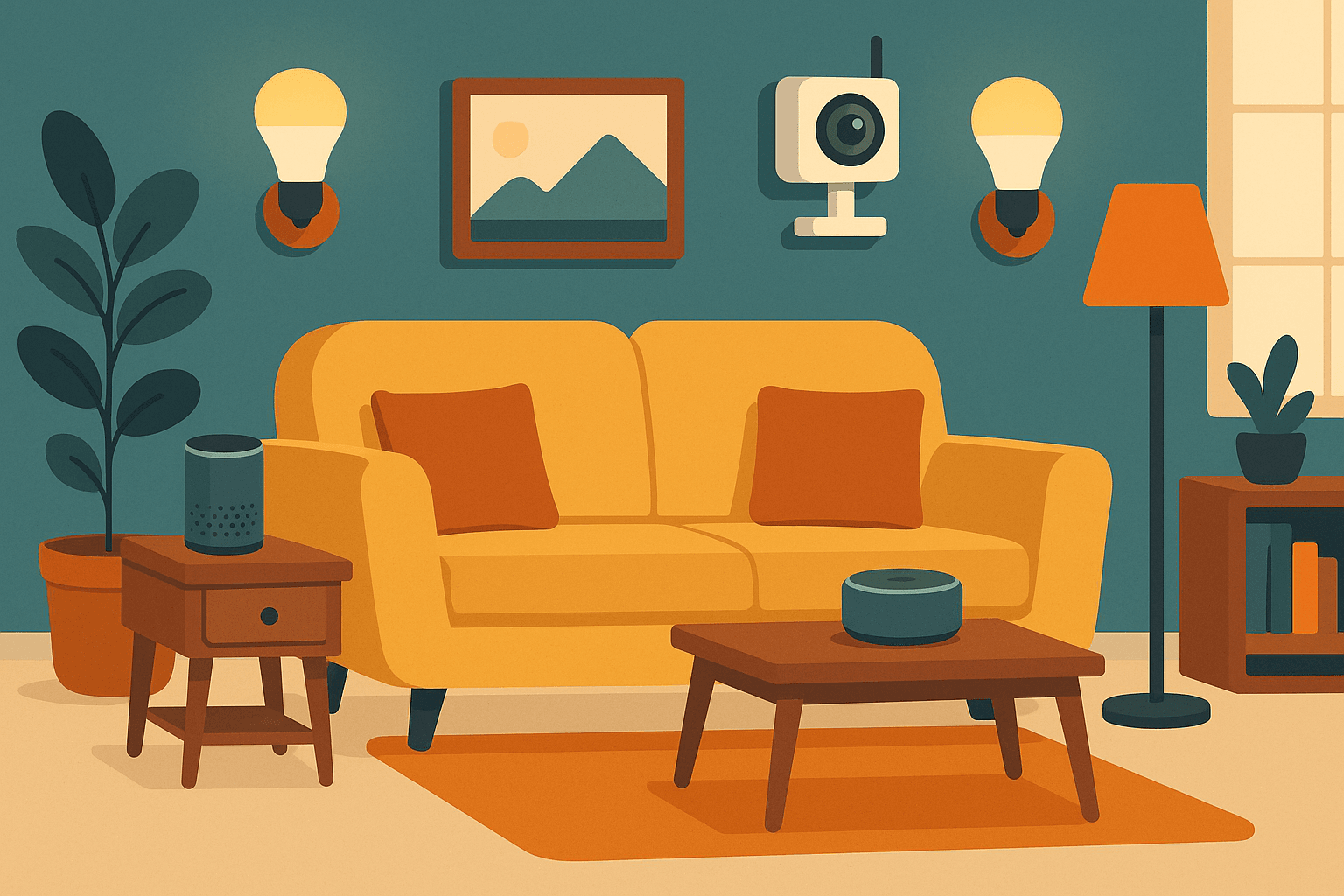 illustration of a smart home on a budget