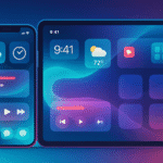 An iPhone and iPad showcasing the fluid cross-device UI experience of iOS 26's Liquid Glass interface.