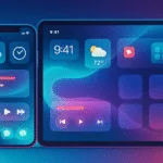 An iPhone and iPad showcasing the fluid cross-device UI experience of iOS 26's Liquid Glass interface.