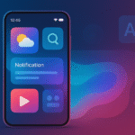 A smartphone screen showcasing the new user interface and key Android 16 features.